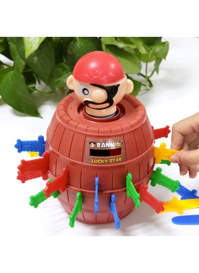 Generic - Children's Educational Parent-Child Interactive Toys Multiplayer Two-Person Battle Table Game Boys' Family Indoor Father-Son Board Game-Color:[upgraded Version] 24 Swords Pirate Bucket + Punishment Plate + Hand Biting Crocodile - Image 1