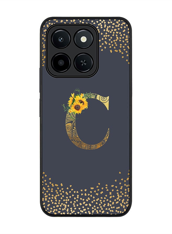 Stylizedd For Honor X6c Case,Slim fit Camera Protection, Shockproof Thin Phone cover  - Custom Floral Monogram - C  (Grey )
