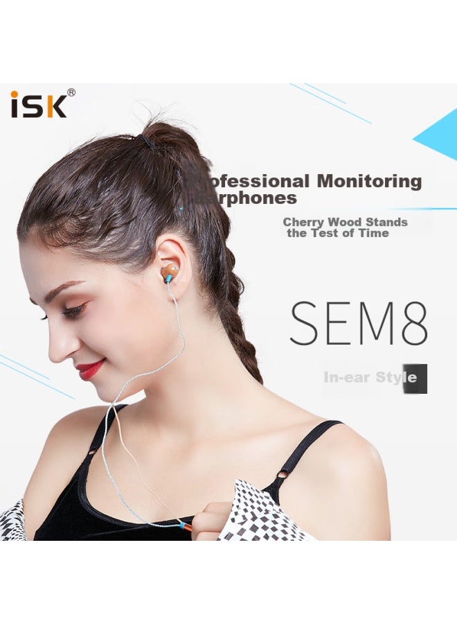 Isksem8 Professional In-ear Wooden Monitoring Earphones, High-fidelity Bass, Recording Studio Equipment, Suitable For Karaoke, Gaming, Music, Huawei, Xiaomi Phones, Computers, And Sound Cards - Image 1