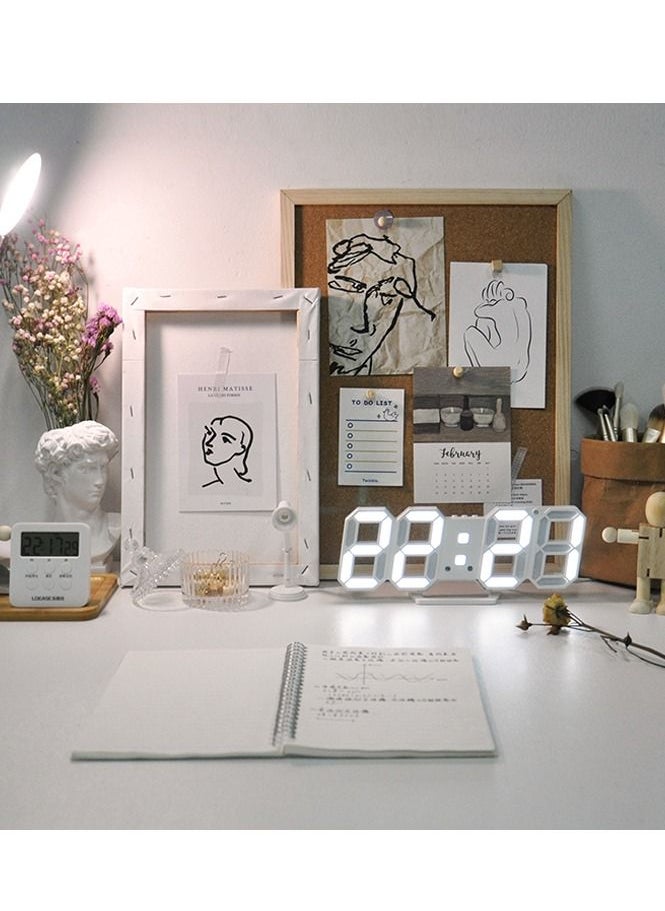 Generic - Smart 3d Digital Alarm Clock Wall Clocks Home Decor Led Digital Desk Clock with Temperature Date Time Nordic Large Table Clock - Image 1