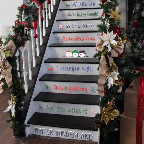 TOARTi Merry Christmas Stairs Stickers Xmas Quotes Wall Sticker Merry Christmas Wall Decals Xmas Party Winter Holiday Supplies Stairs Decoration - Image 1