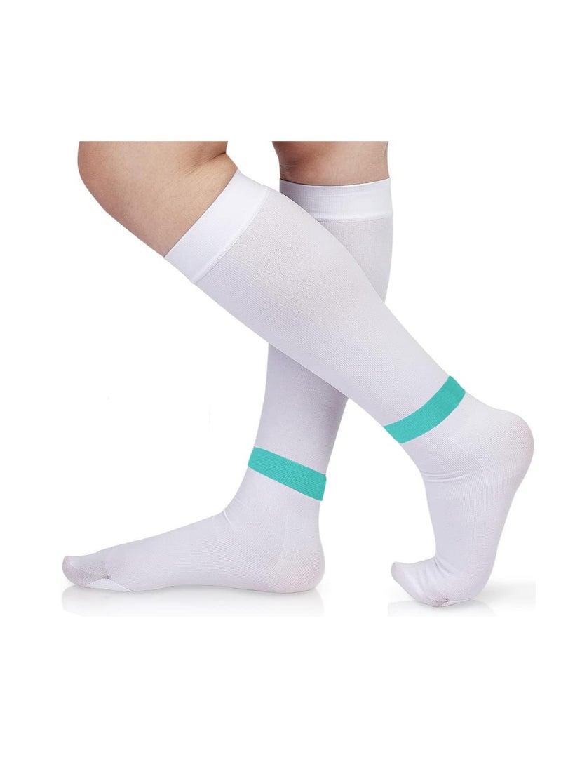 SYOSI - Anti Embolism Stockings Thigh High Knee High for Women, 15-20 mmHg Compression TED Hose Socks with Inspect Hole for the Recovery of Venous Thrombosis and Edema Green - Image 1