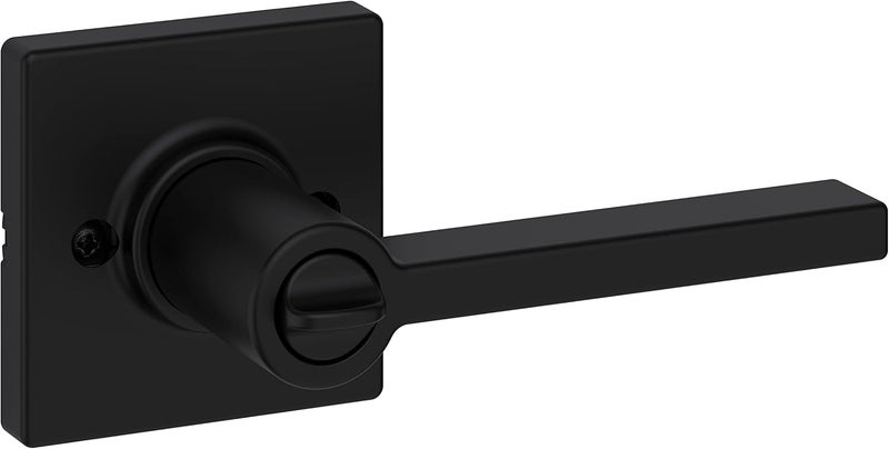 Kwikset مقبض باب دخول كويكست كيسي مع قفل ومفتاح آمن قابل للعكس خارجي للمدخل الأمامي وغرف النوم باللون الأسود غير اللامع مقاوم للاختيار مفتاح ذكي للأمان وإعادة التهيئة وميكروبان - Image 2