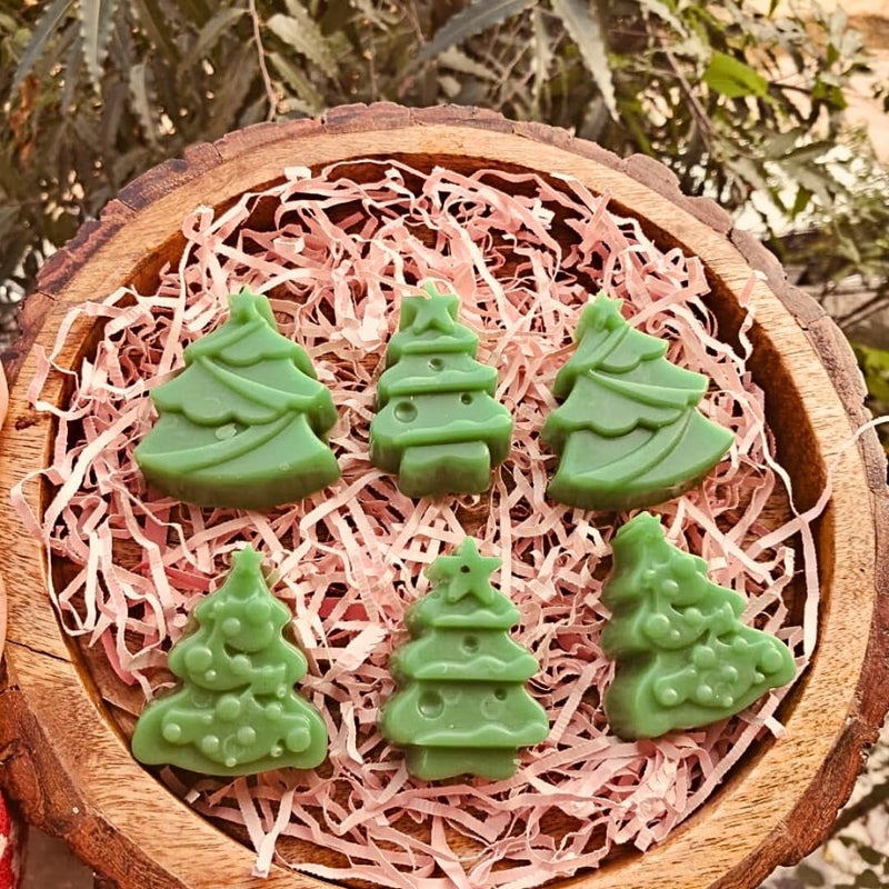 Astrid Astrid Christmas Tree Soap Pack of Six 30 gms 6 handmade soap artisanal soap No Parabens and sulphate - Image 1