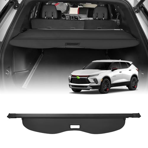 Powerty Cargo Cover for 20192023 2024 2025 Chevy Chevrolet Blazer Accessories Trunk Cover Retractable Trunk Shielding Shade Cargo Luggage Cover Black