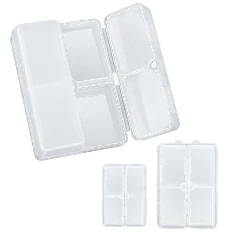 FYY 2 Pcs Daily Pill Organizer, 7 Compartments Portable Pill Case Travel Pill Organizer,[Folding Design] Pill Box for Purse Pocket to Hold Vitamins,Cod Liver Oil,Supplements and Medication-Clear - Image 1
