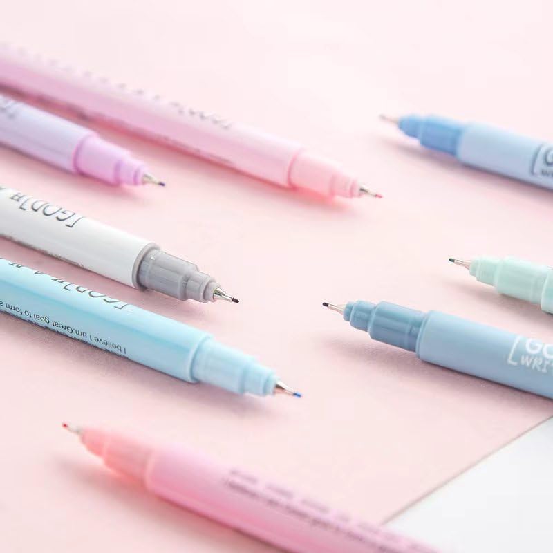 HANKU Colored Fineliner Pens, 0.38mm Ultra Fine Tip Pens, 8 Colors Fine Point Pen, Bible Journaling Planner Micro Pens Set for Writing, Drawing, Note Taking, Bullet Journaling - Image 2