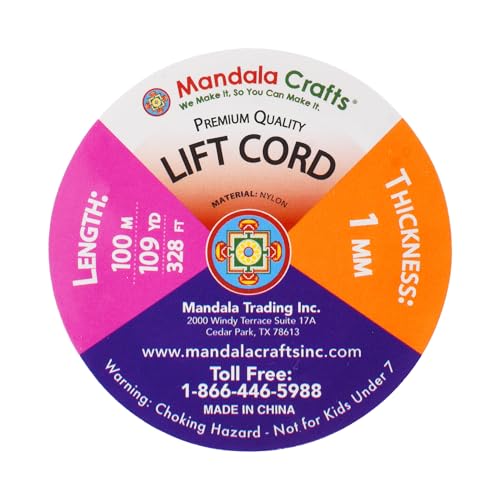 Mandala Crafts 1mm Oak Blind Strings Lift Shade Cord - 109 Yards Braided Nylon Cord for Roman Shades, Curtain String, and Blinds Repair or Replacement - Image 3