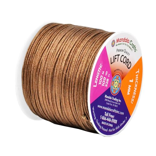 Mandala Crafts 1mm Oak Blind Strings Lift Shade Cord - 109 Yards Braided Nylon Cord for Roman Shades, Curtain String, and Blinds Repair or Replacement - Image 2