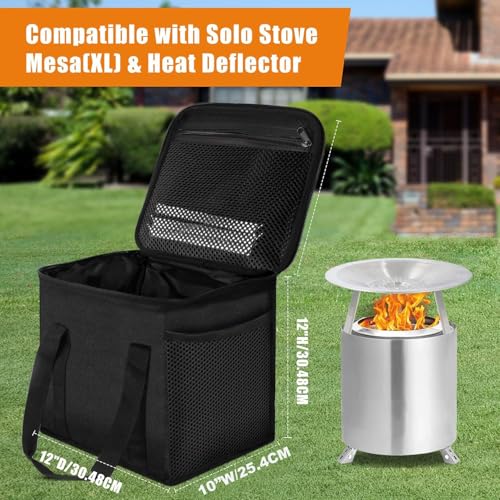 Lunies 12 Fire Pit Bag for Solo Stove Mesa XL Accessories Carry Bag for Solo Stove Mesa XL Heat Deflector Portable Fire Pit Storage Case for Travel Camping3Layer 600D Oxford ClothWaterproof - Image 3