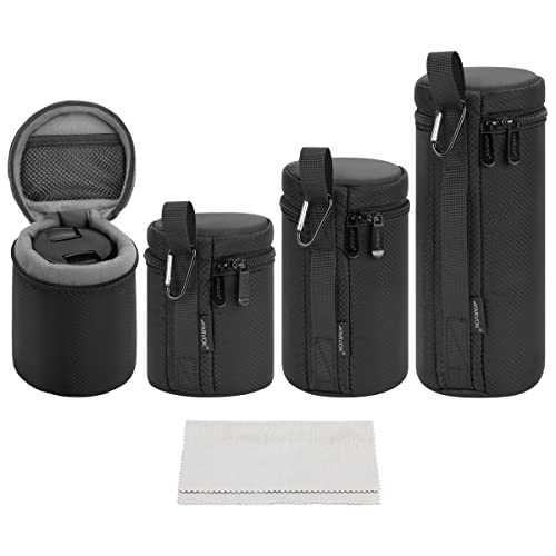 ARVOK Camera Lens Case, Water Resistant Protective Pouch for DSLR Camera, 4 Size Thick Bag for Nikon, Tamron, Sigma, Pentax, Sony, Fuji, Panasonic (4 Pack) - Image 1