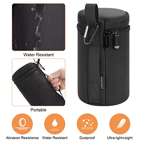 ARVOK Camera Lens Case, Water Resistant Protective Pouch for DSLR Camera, 4 Size Thick Bag for Nikon, Tamron, Sigma, Pentax, Sony, Fuji, Panasonic (4 Pack) - Image 4