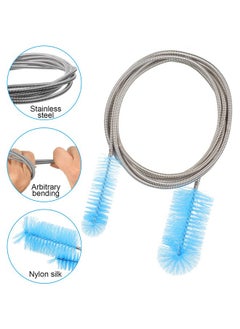 Patelai 3 Pieces Aquarium Filter Hose Brush Stainless Flexible Tube Cleaning Long Brush DoubleEnded Bent Pipe Cleaner Brush Steel Spring For Lab Fish Tank Aquarium, 3 Color (61.02 Inches, 78.74 Inches)  - Image 2