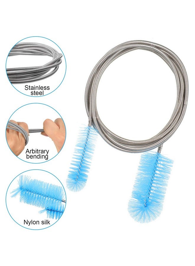 Patelai 3 Pieces Aquarium Filter Hose Brush Stainless Flexible Tube Cleaning Long Brush DoubleEnded Bent Pipe Cleaner Brush Steel Spring For Lab Fish Tank Aquarium, 3 Color (61.02 Inches, 78.74 Inches) - Image 2