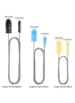 Patelai 3 Pieces Aquarium Filter Hose Brush Stainless Flexible Tube Cleaning Long Brush DoubleEnded Bent Pipe Cleaner Brush Steel Spring For Lab Fish Tank Aquarium, 3 Color (61.02 Inches, 78.74 Inches)  - Image 4