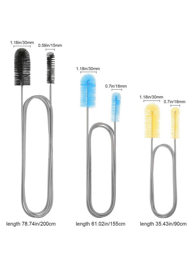 Patelai 3 Pieces Aquarium Filter Hose Brush Stainless Flexible Tube Cleaning Long Brush DoubleEnded Bent Pipe Cleaner Brush Steel Spring For Lab Fish Tank Aquarium, 3 Color (61.02 Inches, 78.74 Inches) - Image 4