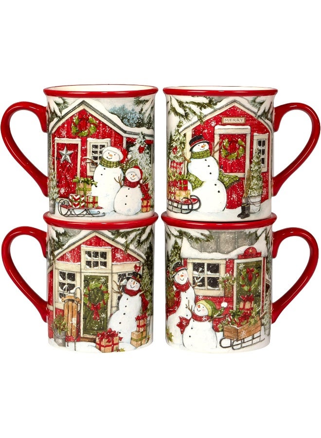 Certified International Snowmans Farmhouse 16 Pc Dinnerware Set Service for 4 - Image 4