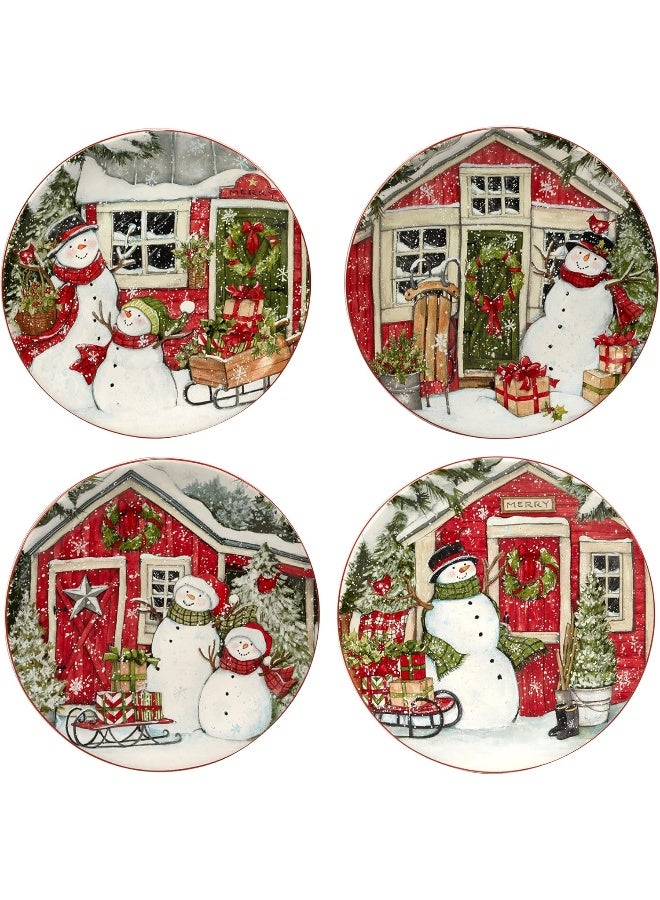 Certified International Snowmans Farmhouse 16 Pc Dinnerware Set Service for 4 - Image 3