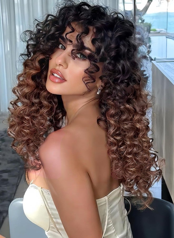 Gowit Gogo Curl Crochet Hair 12 Inch 6 Packs Short Curly Crochet Hair for Black Women Black to Brown Deep Ocean Wave Crochet Hair Synthetic Crochet Braids (12inch,T1B/4/30) - Image 1