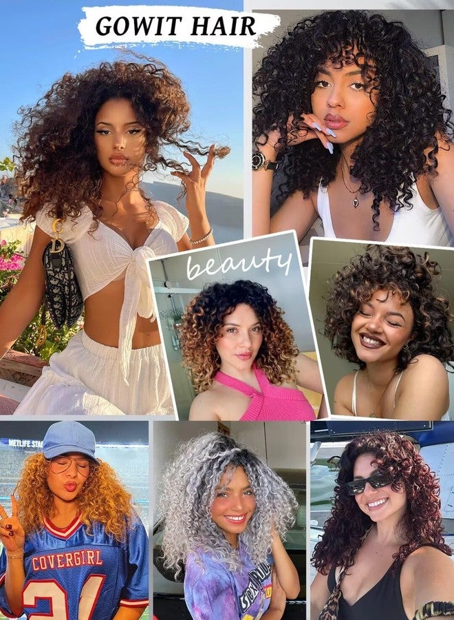 Gowit Gogo Curl Crochet Hair 12 Inch 6 Packs Short Curly Crochet Hair for Black Women Black to Brown Deep Ocean Wave Crochet Hair Synthetic Crochet Braids (12inch,T1B/4/30) - Image 5