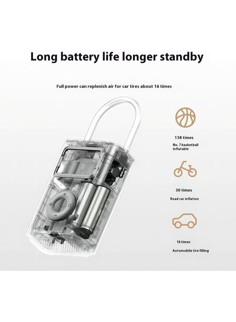 شاومي ضاغط هواء محمول كهربائي ميجيا 2 برو من شاومي، ضاغط هواء قابل للنفخ، ضغط عالي 150 رطل لكل بوصة مربعة للدراجات والسيارات والسكوتر وكرة القدم - Image 4