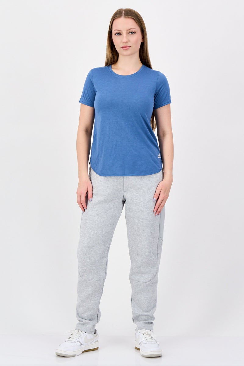 Adidas Women Regular Fit Brand Logo Outdoor T-Shirt, Blue - Image 4