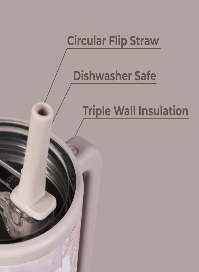 HydroJug هيدروجوج ترافيلر - زجاجة ماء سعة 40 أونصة مع مقبض وقشة قابلة للطي - تناسب حوامل الأكواب، كوب مقاوم للتسرب - قابل لإعادة الاستخدام من الفولاذ المقاوم للصدأ وقاعدة مطاطية - هدايا للنساء والرجال، تمويه - Image 3