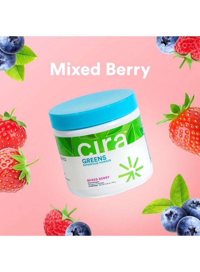 Cira Daily Greens - Naturally Sweetened, Organic Spirulina Superfood Powder with Premium, Antioxidant-Rich Ingredients for Debloating, Digestion, & Energy - Mixed Berry, 30 Servings - Image 2