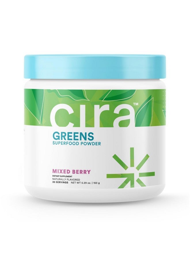 Cira Daily Greens - Naturally Sweetened, Organic Spirulina Superfood Powder with Premium, Antioxidant-Rich Ingredients for Debloating, Digestion, & Energy - Mixed Berry, 30 Servings - Image 1
