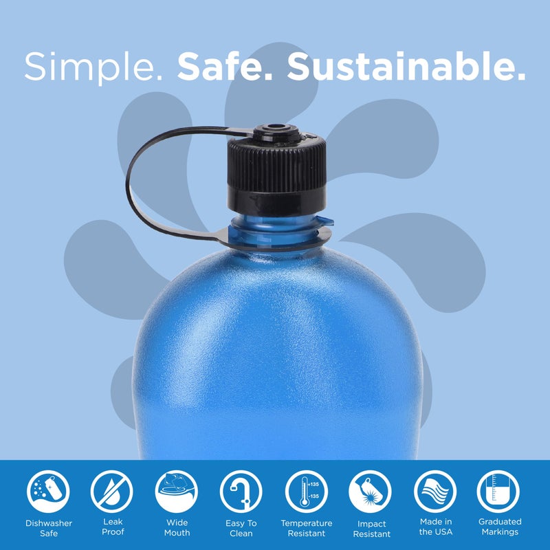 Nalgene Nalgene Sustain Tritan BPA-Free Oasis Water Bottle Made with Material Derived from 50% Plastic Waste (Using ISCC Certified Mass Balance)  32 OZ  Blue - Image 2