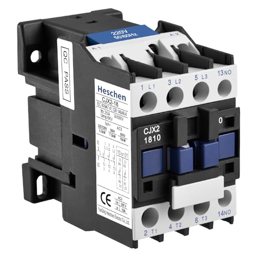 Heschen AC Contactor CJX2-1810 220V 50/60Hz Coil 3P 3 Pole Normally Open Ie 18A Ue 380V - Image 1