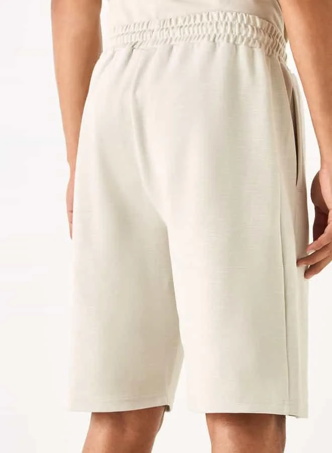 Kappa Kappa Textured Shorts with Drawstring Closure and Pockets