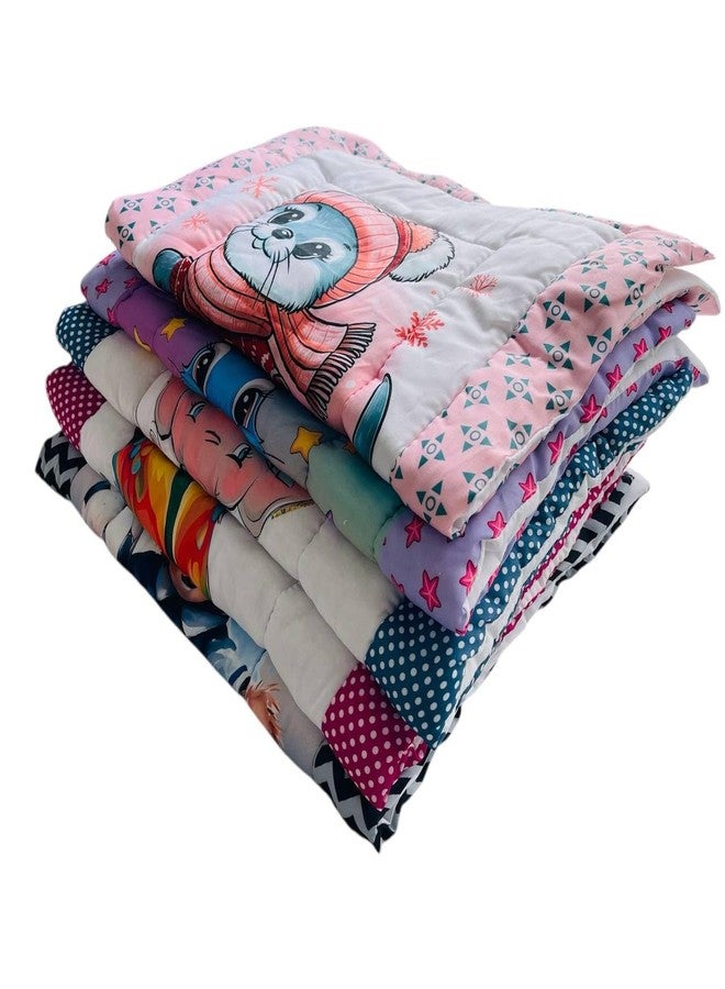 RUMPES New Born Baby Godadi Pack of 5 Combo Set | Soft Cotton Baby Godi, Godari, Baby Bed, Crib Sheet & Cartoon Mat | Multicolor Baby Bedding Set (Set of 5) (Combo-1) - Image 1