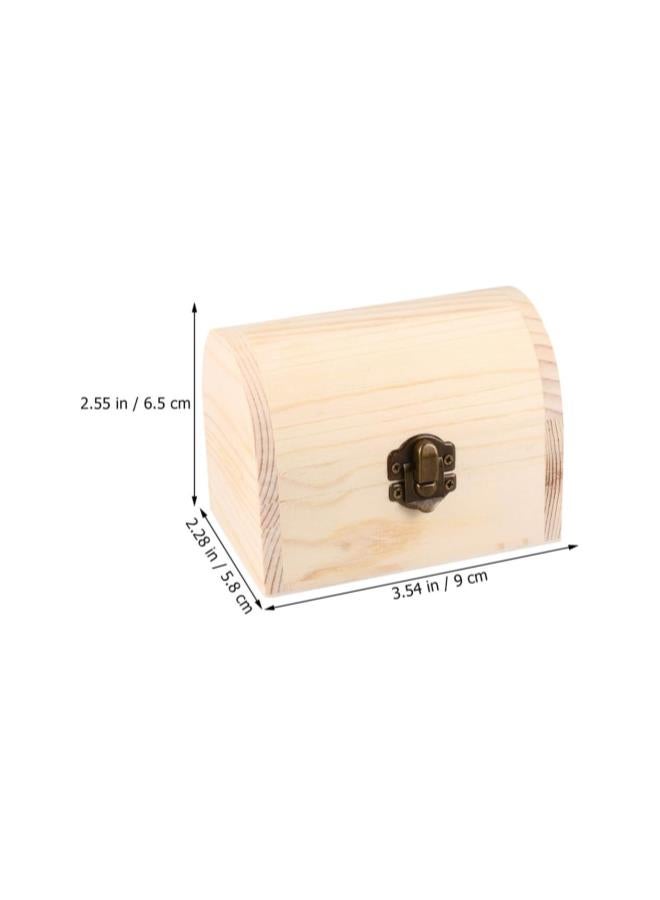 klarako 6PCS Unfinished Wooden Box Vintage Storage Box Decorative Lock Case DIY Clay Craft Graffiti Paint Your Own for Home Shop Adults Kids (Small Size) - Image 2