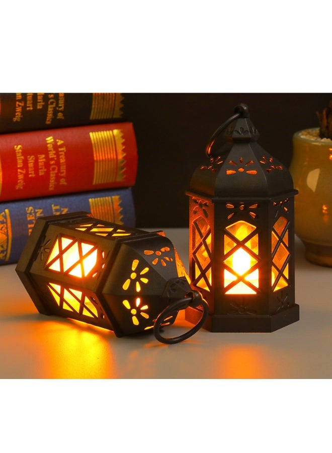 Ramadan Lantern, Ramadan Decorations Lights, Vintage LED Lantern Hollow Design Decorations for Ramadan Holiday Table Decor - Image 4