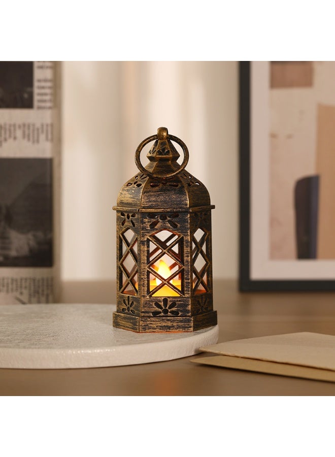 Ramadan Lantern, Ramadan Decorations Lights, Vintage LED Lantern Hollow Design Decorations for Ramadan Holiday Table Decor - Image 1