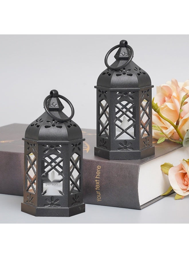 Ramadan Lantern, Ramadan Decorations Lights, Vintage LED Lantern Hollow Design Decorations for Ramadan Holiday Table Decor - Image 3