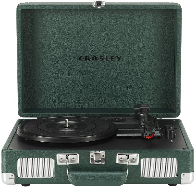Crosley CR8005FEM Cruiser Plus Vintage 3Speed Bluetooth inOut Suitcase Vinyl Record Player Turntable Dark Emerald