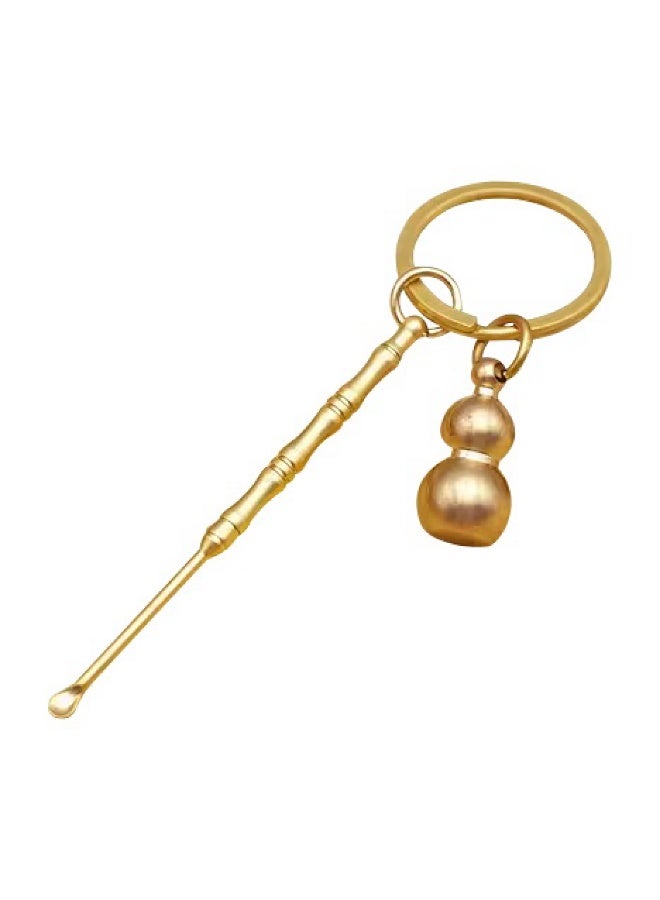 multitool multifunction 2 In1 Gourd Shape Mini Storage Jar with Small Spoon spice spoon, container gourd, mini straw Earpick Keychain - Image 1