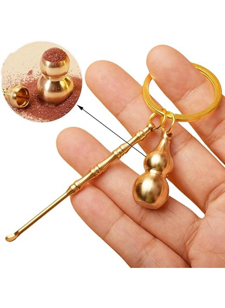 multitool multifunction 2 In1 Gourd Shape Mini Storage Jar with Small Spoon spice spoon, container gourd, mini straw Earpick Keychain - Image 5
