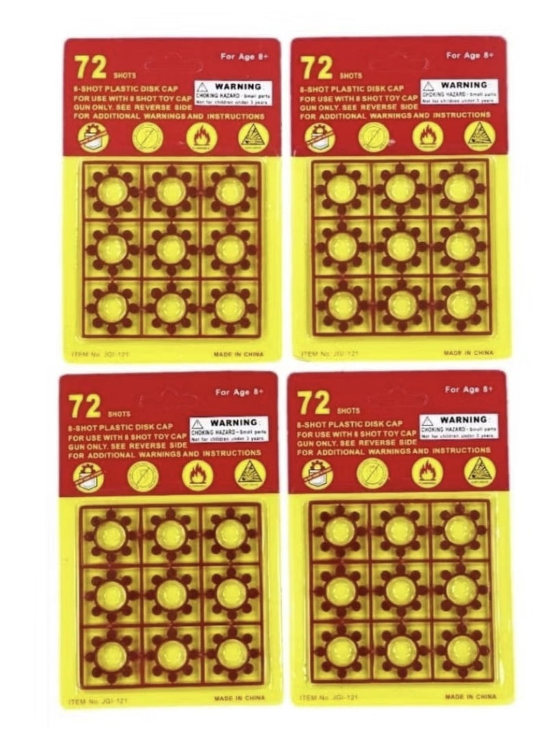 8 Plastic Shots Caps 288 Total In Four Packs  - Image 1