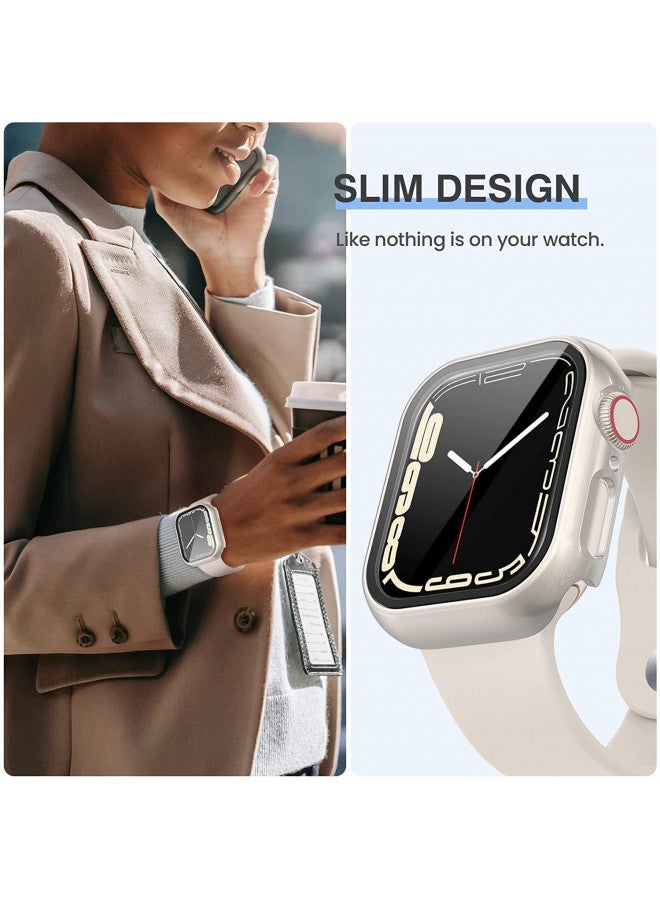 Tensea [3Pack for Apple Watch Screen Protector Case Series 9 8 7 41mm, iWatch Protective Face Cover, Tempered Glass Film Hard PC Bumper for Women Men, Ultra-Thin Guard (41 mm) - Image 3