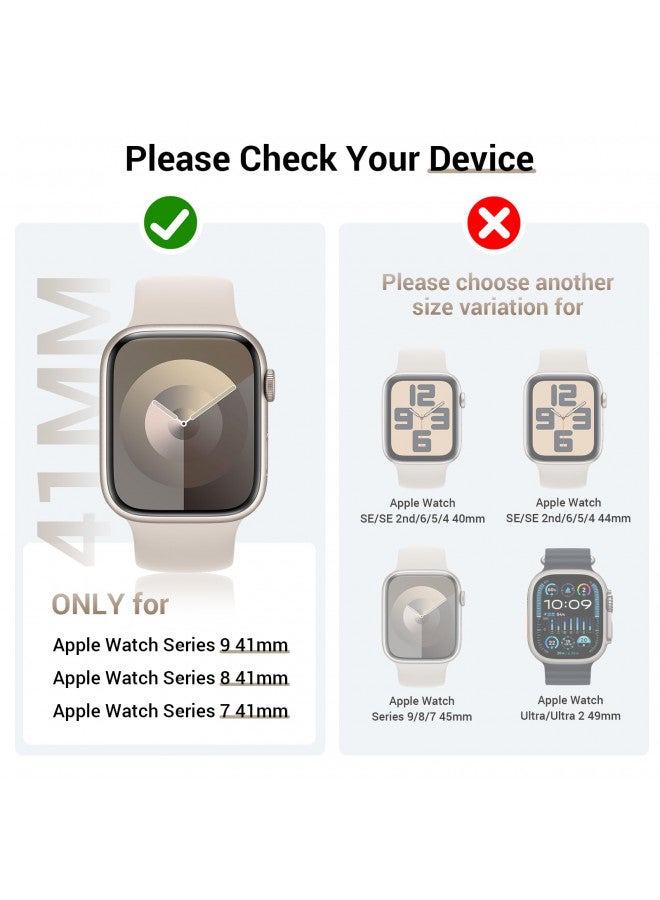 Tensea [3Pack for Apple Watch Screen Protector Case Series 9 8 7 41mm, iWatch Protective Face Cover, Tempered Glass Film Hard PC Bumper for Women Men, Ultra-Thin Guard (41 mm) - Image 1