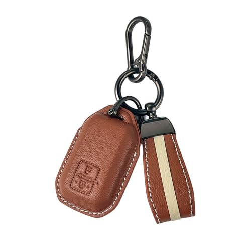 Keyzone Royal Leather Key Cover for Victoris, Swift, DZire, Baleno, Ertiga, Grand Vitara, Brezza, Fronx, Jimny XL6, Ignis, Glanza, Urban Cruiser Hyryder, Rumion 2 Button smart Key (Cognac Brown) - Image 1