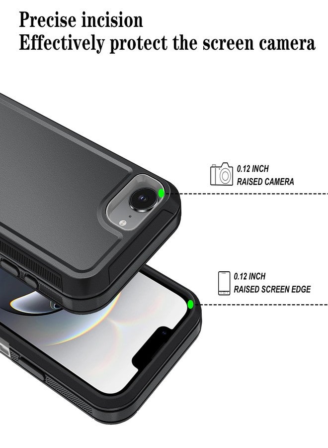 ONOLA Compitable with iPhone 16e Case with HD Screen Protector, [2 in 1 ] Heavy Duty Protection Phone Case for iPhone 16e 6.1" (Black Grey) - Image 3