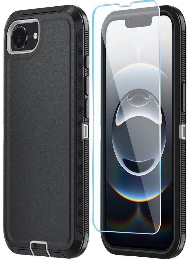 ONOLA Compitable with iPhone 16e Case with HD Screen Protector, [2 in 1 ] Heavy Duty Protection Phone Case for iPhone 16e 6.1" (Black Grey) - Image 1