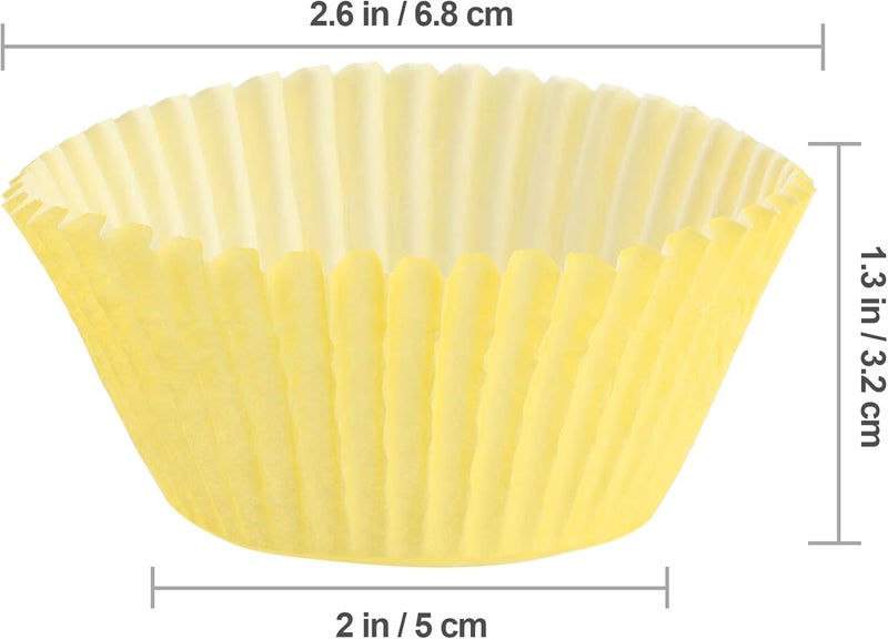TRUSBER Baking Cups, 100 pieces Paper Cupcake Wrappers Nonstick Muffin Molds Baking Cup Holders for Wedding, Birthday, Baby Shower or Holiday Party (Yellow) - Image 2