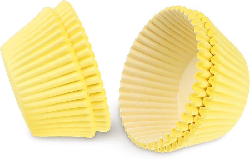 TRUSBER Baking Cups, 100 pieces Paper Cupcake Wrappers Nonstick Muffin Molds Baking Cup Holders for Wedding, Birthday, Baby Shower or Holiday Party (Yellow) - Image 4