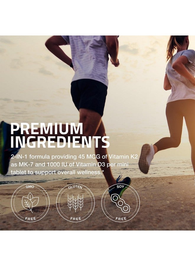 برونسون فيتامين ك2 (MK7) مع فيتامين د3 بجرعة أقل 45 ميكروغرام من فيتامين ك2 و1000 وحدة دولية من فيتامين د3، سهل البلع، تركيبة 2 في 1، غير معدلة وراثيًا، 360 قرصًا صغيرًا - Image 4