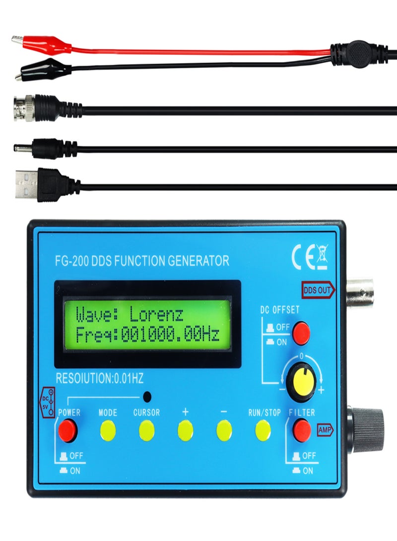 FG-200 DDS Function Signal Generator Frequency Counter 0.01Hz - 500KHz Signal Source Module Sine+Square+Sawtooth Waveform - Image 1
